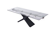 10mm tempered clear glass top dining table w/ extension by Whiteline  additional picture 5