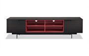 Tv unit smoke oak veneer and red shelf by Whiteline  additional picture 2