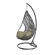 Outdoor egg chair, gray wicker frame by Whiteline  additional picture 4