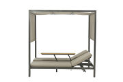 Two gray polyester sling loungers gazebo by Whiteline  additional picture 2