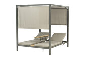 Two gray polyester sling loungers gazebo by Whiteline  additional picture 4