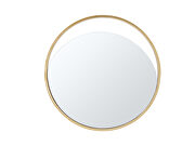 Large round  mirror in matte black and gold by Whiteline  additional picture 2