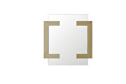 Square mirror, polished gold stainless steel frame additional photo 2 of 4