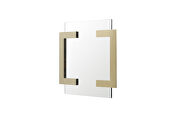 Square mirror, polished gold stainless steel frame additional photo 3 of 4
