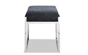 Ottoman charcoal fabric stainless steel base additional photo 2 of 1