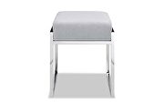 Ottoman light gray fabric stainless steel base additional photo 2 of 1
