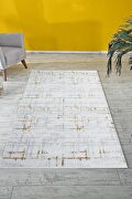 Decorative acrylic rug in beige and gold by Whiteline  additional picture 2