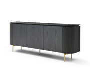 Black oak finish buffet with brushed gold base by Whiteline  additional picture 4