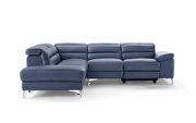 Sectional navy blue top grain Italian leather additional photo 3 of 4