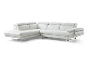 Sectional white top grain Italian leather by Whiteline  additional picture 2