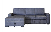 Dark gray fabric upholstery left chaise sectional sofa by Whiteline  additional picture 2