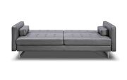 Sofa bed gray faux leather stainless steel legs by Whiteline  additional picture 2