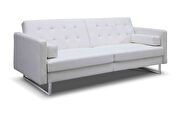 Sofa bed white faux leather stainless steel legs by Whiteline  additional picture 5