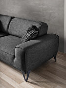 Dark gray linen fabric upholstery sofa bed by Whiteline  additional picture 4