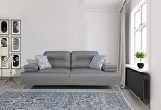 Light gray nubuck leather upholstery sofa by Whiteline  additional picture 2