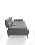 Light gray nubuck leather upholstery sofa by Whiteline  additional picture 4