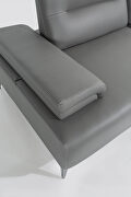 Light gray nubuck leather upholstery sofa by Whiteline  additional picture 8