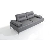 Light gray nubuck leather upholstery sofa by Whiteline  additional picture 9
