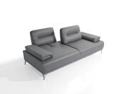 Light gray nubuck leather upholstery sofa by Whiteline  additional picture 10