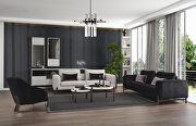 Black fabric and smokey nickel legs sofa by Whiteline  additional picture 3
