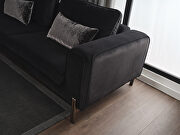 Black fabric and smokey nickel legs sofa by Whiteline  additional picture 5