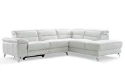 Sectional white top grain Italian leather by Whiteline  additional picture 3