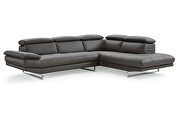 Sectional dark gray top grain Italian leather additional photo 2 of 2