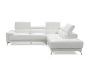 Sectional white top grain Italian leather by Whiteline  additional picture 2
