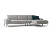 Sectional light gray top grain Italian leather additional photo 2 of 2