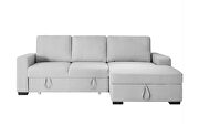Dark gray fabric upholstery right chaise sectional sofa by Whiteline  additional picture 2