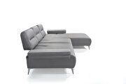 Light gray nubuck leather upholstery right chaise sectional sofa by Whiteline  additional picture 5