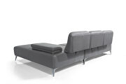 Light gray nubuck leather upholstery right chaise sectional sofa by Whiteline  additional picture 6