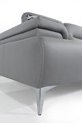 Light gray nubuck leather upholstery right chaise sectional sofa by Whiteline  additional picture 7