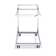 Side table/ bar cart, clear glass, stainless steel base on castors additional photo 2 of 1