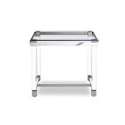 Side table tempered clear glass top, polished stainless steel frame by Whiteline  additional picture 2