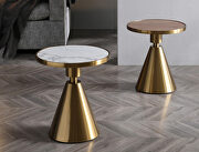 White marble top with gold frame side table by Whiteline  additional picture 2