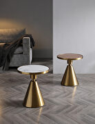 Walnut veneer top with gold  frame side table by Whiteline  additional picture 2