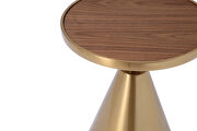 Walnut veneer top with gold  frame side table by Whiteline  additional picture 4