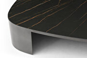 Black and gold ceramic top and solid gray metal base side table by Whiteline  additional picture 3