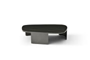 Black and gold ceramic top and solid gray metal base side table by Whiteline  additional picture 5