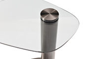 Glass top and brushed stainless-steel base side table by Whiteline  additional picture 3