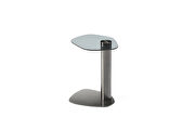 Glass top and brushed stainless-steel base side table by Whiteline  additional picture 4