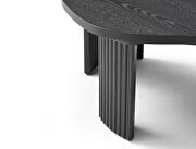 Black oak top and wood ribbed black matt base side table by Whiteline  additional picture 6