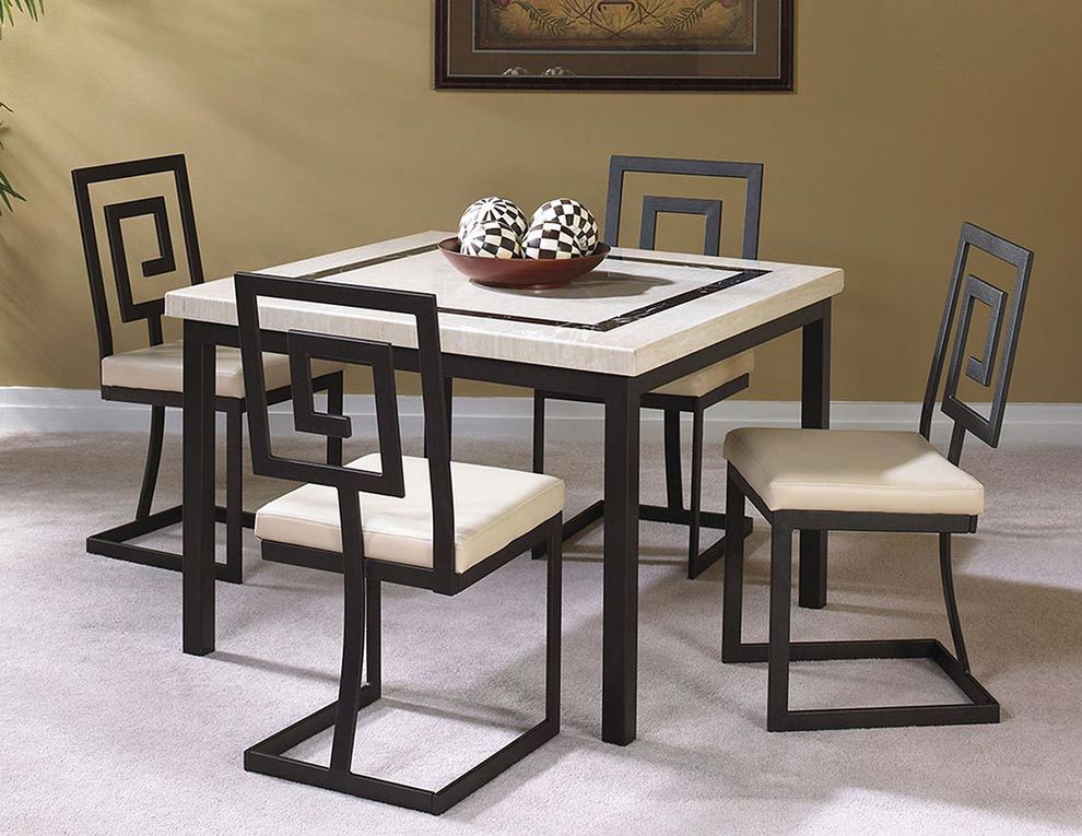 Modern 5pcs faux marble top dining set by Cramco