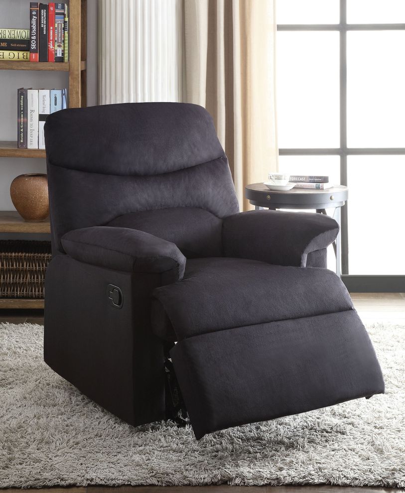 Black woven fabric recliner chair by Acme