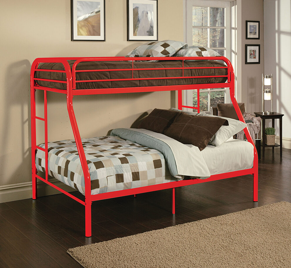 Red twin/full bunk bed by Acme
