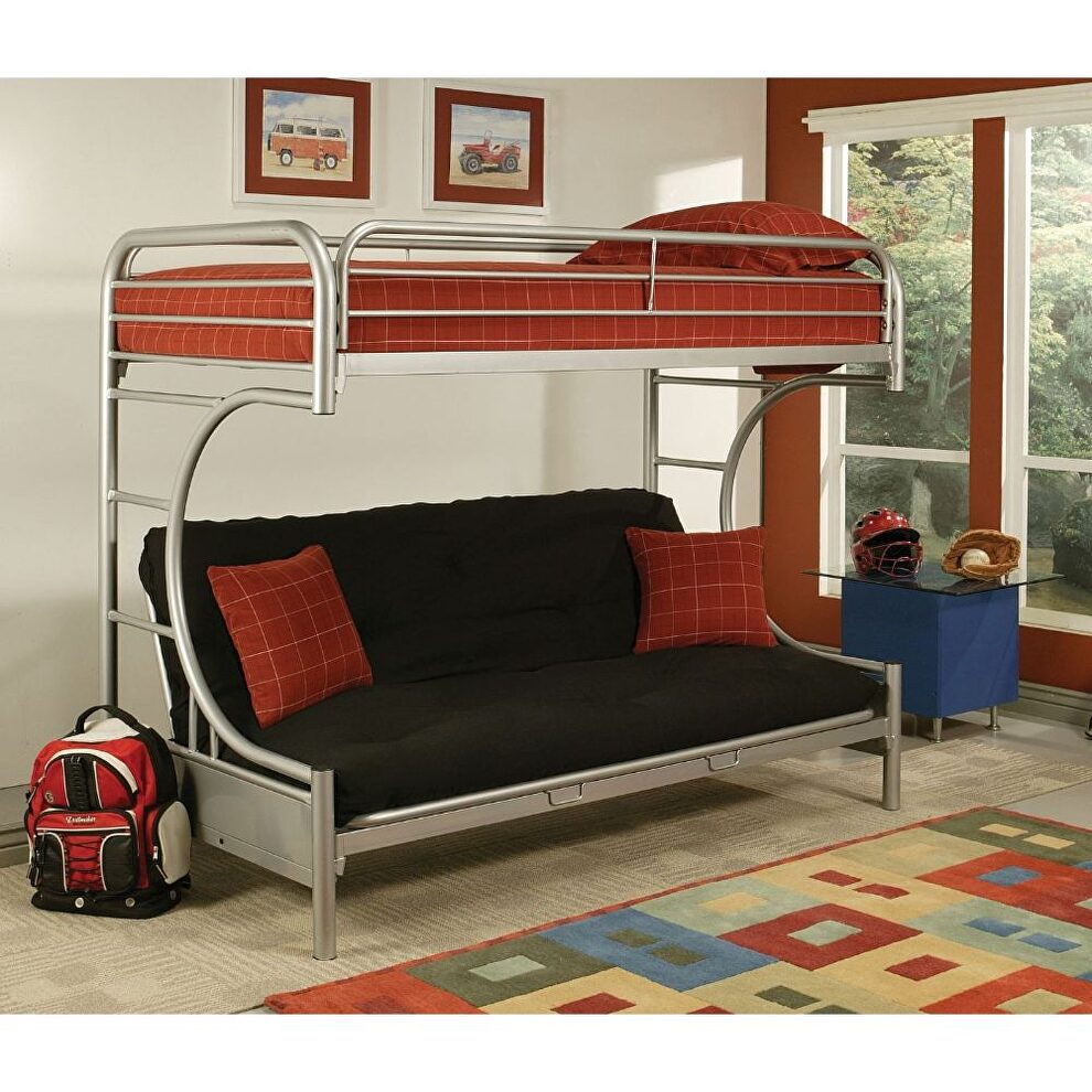 Silver twin xl/queen/futon bunk bed by Acme