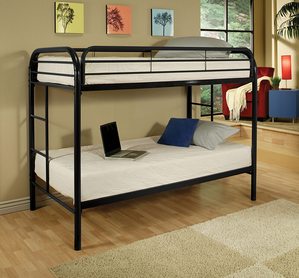 Black twin/twin bunk bed by Acme