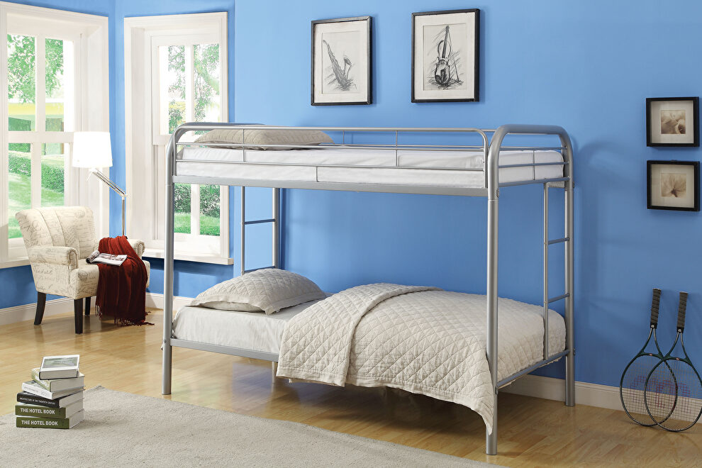 Silver twin/twin bunk bed by Acme