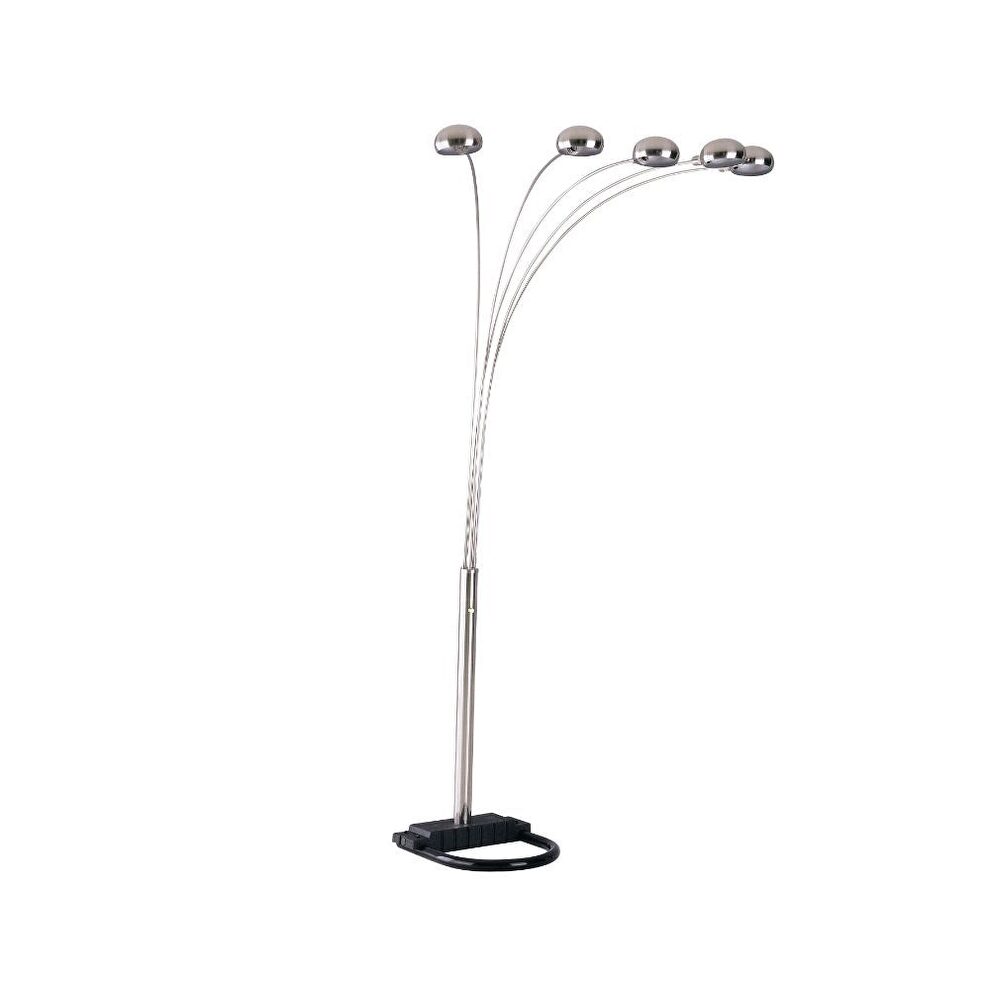 Brushed-nickel 5 arm design arched tree floor lamp by Acme